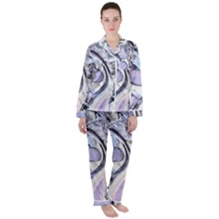 Landslide Baby Blue Satin Long Sleeve Pajamas Set by MRNStudios