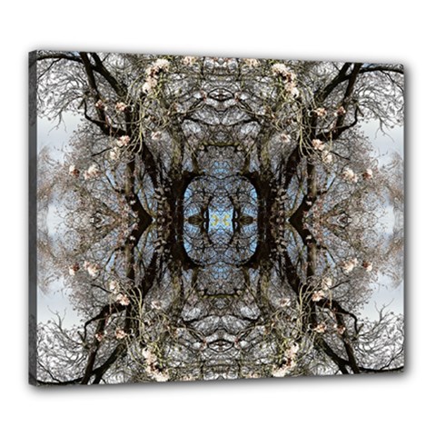 Spring Patterns Repeat Canvas 24  X 20  (stretched) by kaleidomarblingart