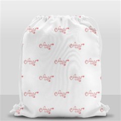 Amor Text Drawing Pattern Drawstring Bag (small) by dflcprintsclothing
