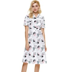 Geometry Colors Button Top Knee Length Dress by Sparkle