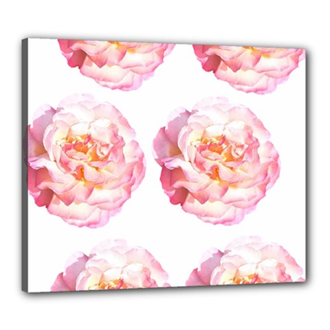 Roses Repeats I Canvas 24  X 20  (stretched) by kaleidomarblingart