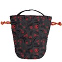 Folk flowers pattern Floral surface design Drawstring Bucket Bag View1