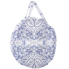 Blue Biro Arabesque  Giant Round Zipper Tote by kaleidomarblingart