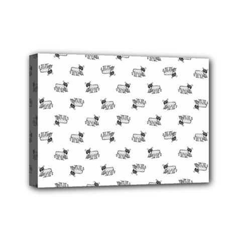 Funny Monster Feline Drawing Motif Pattern Mini Canvas 7  X 5  (stretched) by dflcprintsclothing
