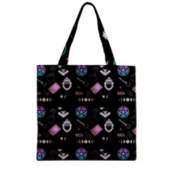 Witch Goth Pastel Pattern Zipper Grocery Tote Bag by NerdySparkleGoth