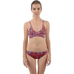 50s Small Print Wrap Around Bikini Set by NerdySparkleGoth