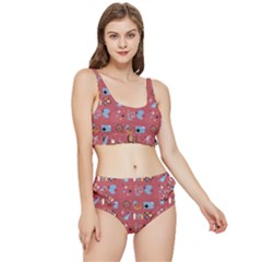 50s Small Print Frilly Bikini Set by NerdySparkleGoth