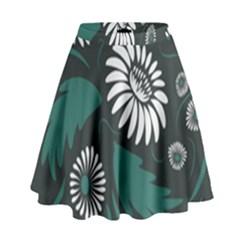 Folk Flowers Pattern High Waist Skirt by Eskimos