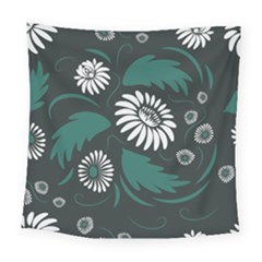 Folk Flowers Pattern Square Tapestry (large) by Eskimos