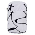 Black And White Abstract Linear Decorative Art Waist Pouch (Small) View1