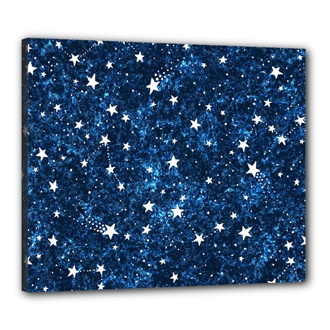Dark Blue Stars Canvas 24  X 20  (stretched) by AnkouArts