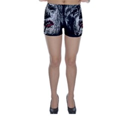 Creepy Head Sculpture Artwork Skinny Shorts by dflcprintsclothing