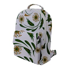 Folk Flowers Pattern Floral Surface Design Flap Pocket Backpack (large) by Eskimos