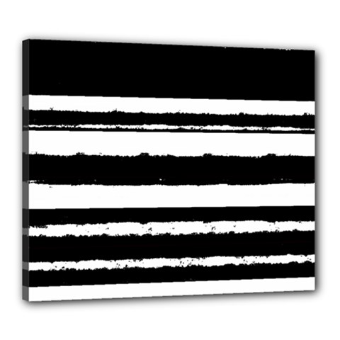 Bandes Abstrait Blanc/noir Canvas 24  X 20  (stretched) by kcreatif