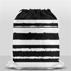 Bandes Abstrait Blanc/noir Drawstring Bag (small) by kcreatif
