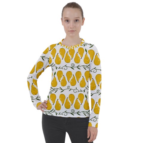 Juicy Yellow Pear Women s Pique Long Sleeve Tee by SychEva