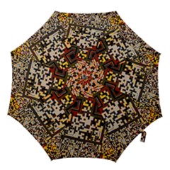 Root Humanity Bar And Qr Code Combo In Brown Hook Handle Umbrellas (large) by WetdryvacsLair
