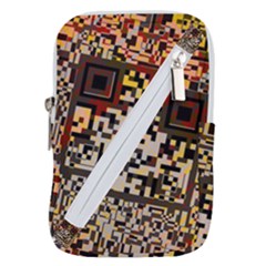 Root Humanity Bar And Qr Code Flash Orange And Purple Belt Pouch Bag (large) by WetdryvacsLair