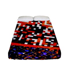 Root Humanity Bar And Qr Code In Flash Orange And Purple Fitted Sheet (full/ Double Size) by WetdryvacsLair