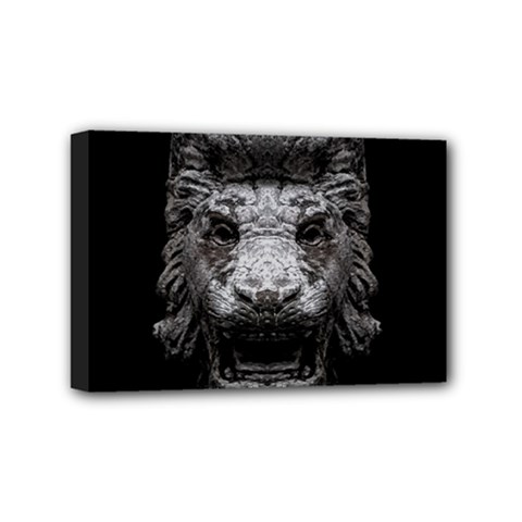 Creepy Lion Head Sculpture Artwork 2 Mini Canvas 6  X 4  (stretched) by dflcprintsclothing