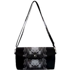 Creepy Lion Head Sculpture Artwork 2 Removable Strap Clutch Bag by dflcprintsclothing