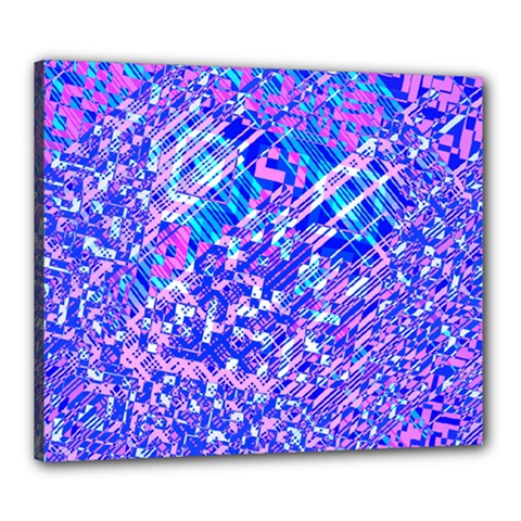 Root Humanity Bar And Qr Code Combo In Purple And Blue Canvas 24  X 20  (stretched) by WetdryvacsLair