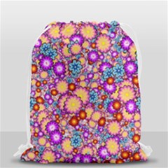 Flower Bomb1 Drawstring Bag (small) by PatternFactory