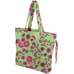 Flower Bomb 6 Drawstring Tote Bag by PatternFactory