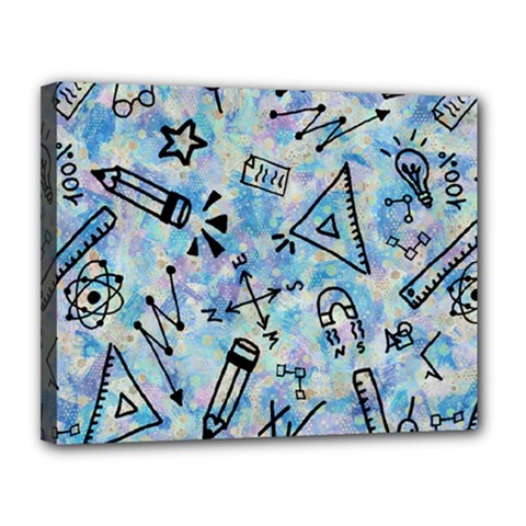 Science-education-doodle-background Canvas 14  X 11  (stretched) by Sapixe