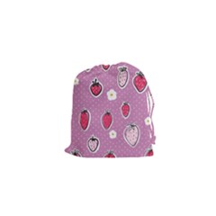 Juicy Strawberries Drawstring Pouch (xs) by SychEva