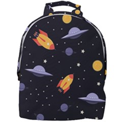 Cosmos Rockets Spaceships Ufos Mini Full Print Backpack by Sapixe
