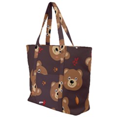 Bears-vector-free-seamless-pattern1 Zip Up Canvas Bag by webstylecreations