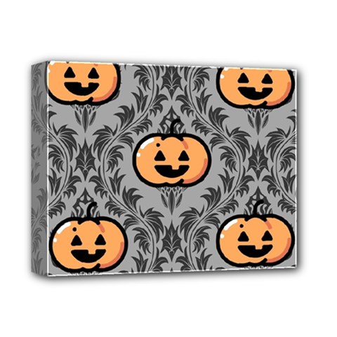 Pumpkin Pattern Deluxe Canvas 14  X 11  (stretched) by NerdySparkleGoth