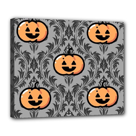 Pumpkin Pattern Deluxe Canvas 24  X 20  (stretched) by NerdySparkleGoth