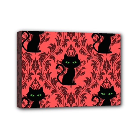 Cat Pattern Mini Canvas 7  X 5  (stretched) by NerdySparkleGoth
