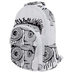 Weird Fantasy Creature Drawing Rounded Multi Pocket Backpack by dflcprintsclothing