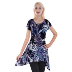 Unraveled Short Sleeve Side Drop Tunic by MRNStudios