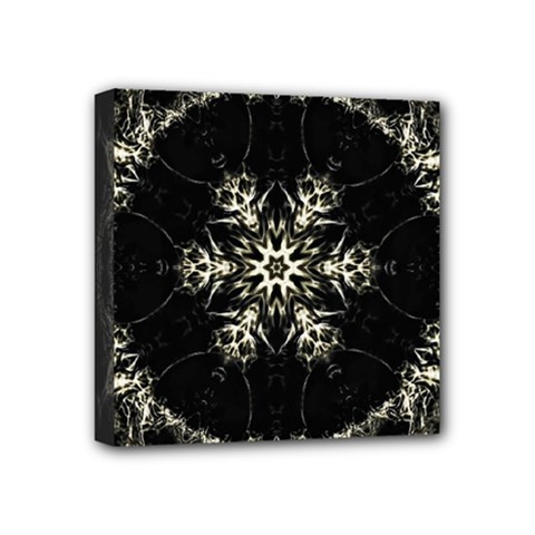 Bnw Mandala Mini Canvas 4  X 4  (stretched) by MRNStudios