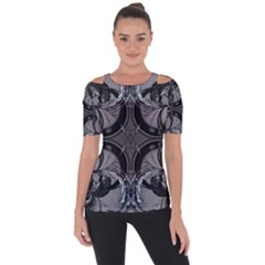 Lunar Phases Shoulder Cut Out Short Sleeve Top by MRNStudios