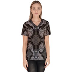 Lunar Phases Women s V-neck Scrub Top by MRNStudios