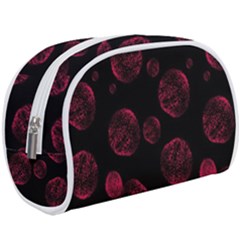 Red Sponge Prints On Black Background Make Up Case (large) by SychEva