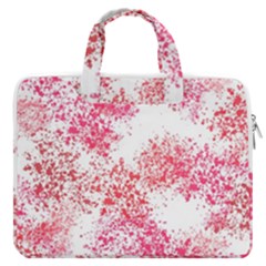 Red Splashes On A White Background Macbook Pro Double Pocket Laptop Bag by SychEva