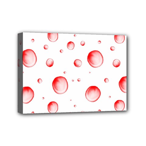 Red Drops On White Background Mini Canvas 7  X 5  (stretched) by SychEva
