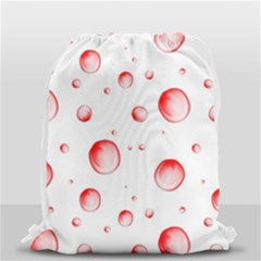 Red Drops On White Background Drawstring Bag (small) by SychEva