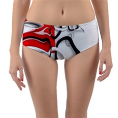 Modern Art Reversible Mid-waist Bikini Bottoms by Sparkle