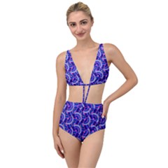 Digital Waves Tied Up Two Piece Swimsuit by Sparkle