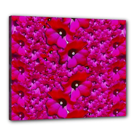Flowers Grow And Peace Also For Humankind Canvas 24  X 20  (stretched) by pepitasart