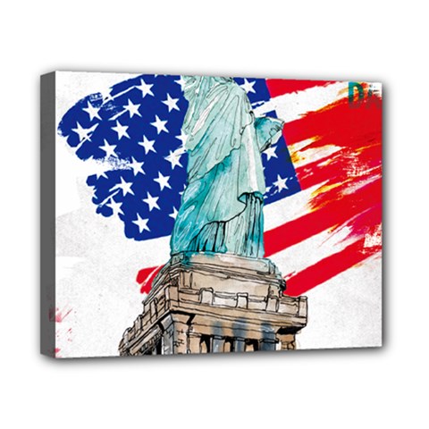 Statue Of Liberty Independence Day Poster Art Canvas 10  X 8  (stretched) by Sudhe
