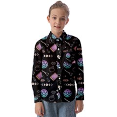 Pastel Goth Witch Kids  Long Sleeve Shirt by NerdySparkleGoth