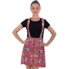 50s Red Velvet Suspender Skater Skirt by NerdySparkleGoth